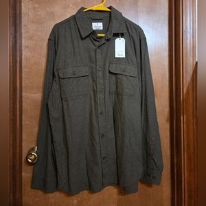 Men's Casual Button Down Shirt - Olive Green